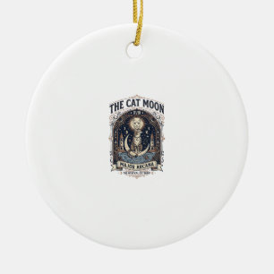 Ornamento De Cerâmica O Gato Carta de Tarot do Gato Lua Arcano Maior Vin