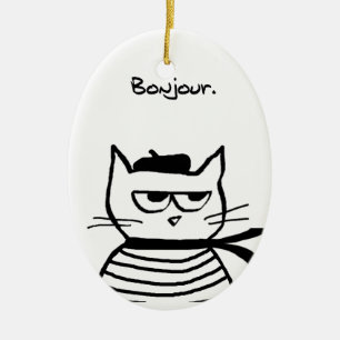 Ornamento De Cerâmica O gato irritado é tão muito francês