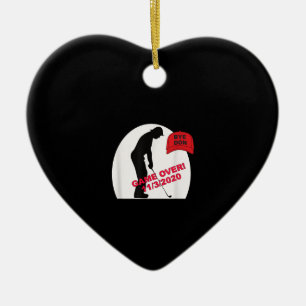 Ornamento De Cerâmica O Golf Game Está Sobre O Engraçado Anti-Trump