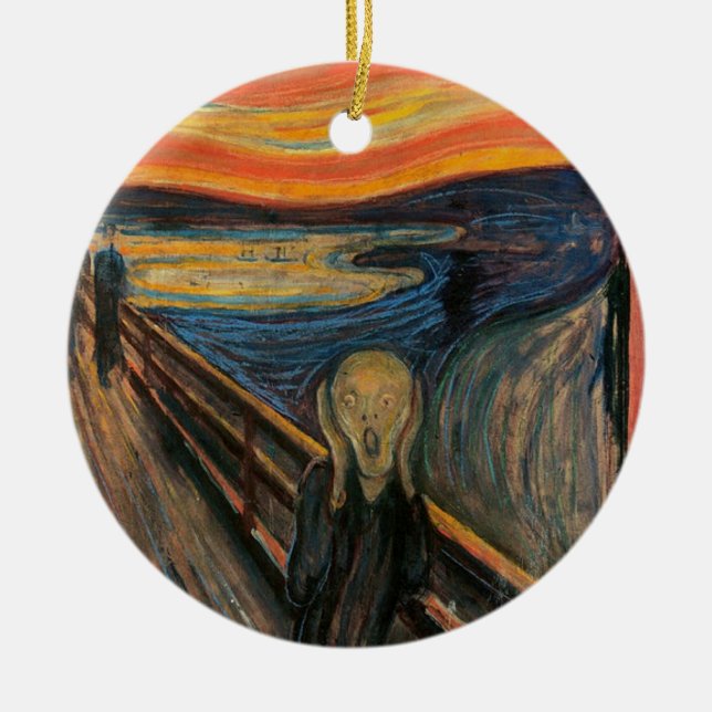 Ornamento De Cerâmica O gritar por Edvard Munch (Frente)