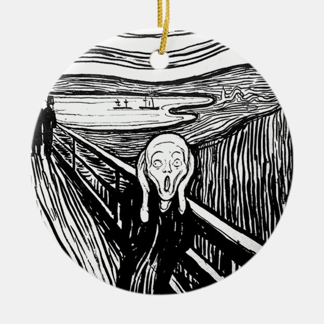 Ornamento De Cerâmica O gritar por Edvard Munch (Frente)