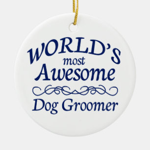 Ornamento De Cerâmica O Groomer o mais impressionante do cão do mundo