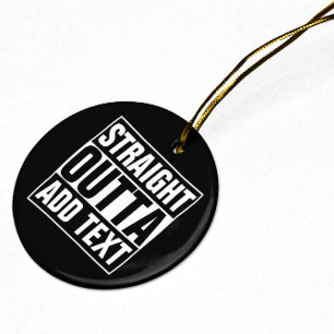 Ornamento De Cerâmica O HETERO OUTTA - adicione seu texto aqui/criar-lo