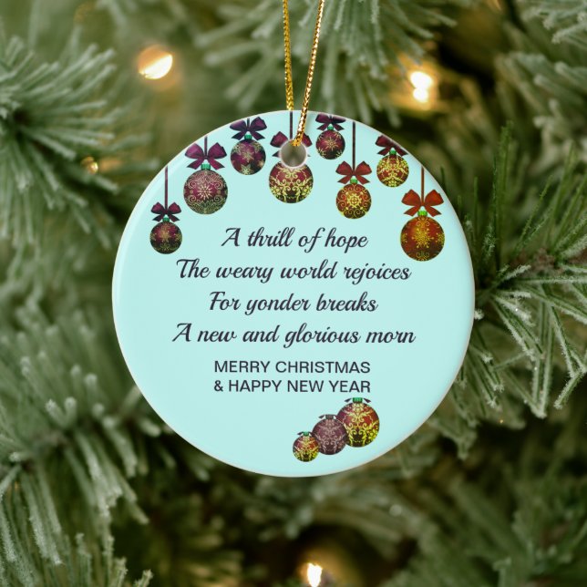 Ornamento De Cerâmica O HOLY NIGHT | Natal Ano Novo (Árvore)