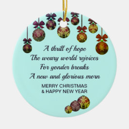 Ornamento De Cerâmica O HOLY NIGHT | Natal Ano Novo