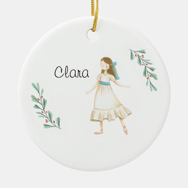 Ornamento De Cerâmica O Invólucro Personalizado Clara Keepsasasaem Cerâm (Frente)