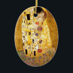 Ornamento De Cerâmica O Kiss Gustav Klimt<br><div class="desc">Imperial obra-prima do pintor austríaco Gustav Klimt: A pintura de Beijo</div>