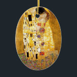 Ornamento De Cerâmica O Kiss Gustav Klimt<br><div class="desc">Imperial obra-prima do pintor austríaco Gustav Klimt: A pintura de Beijo</div>