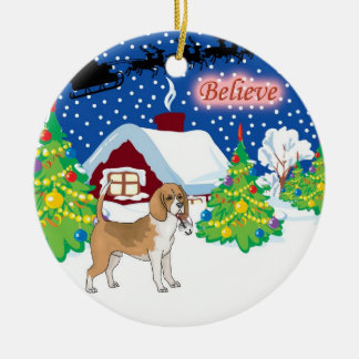 Ornamento De Cerâmica O lebreiro acredita no papai noel