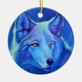 Ornamento De Cerâmica O lobo personalizado Ornaments lobos do azul de |