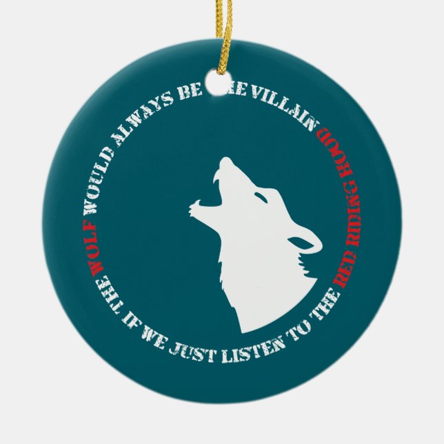 Ornamento De Cerâmica O lobo seria sempre o vilão (Frente)