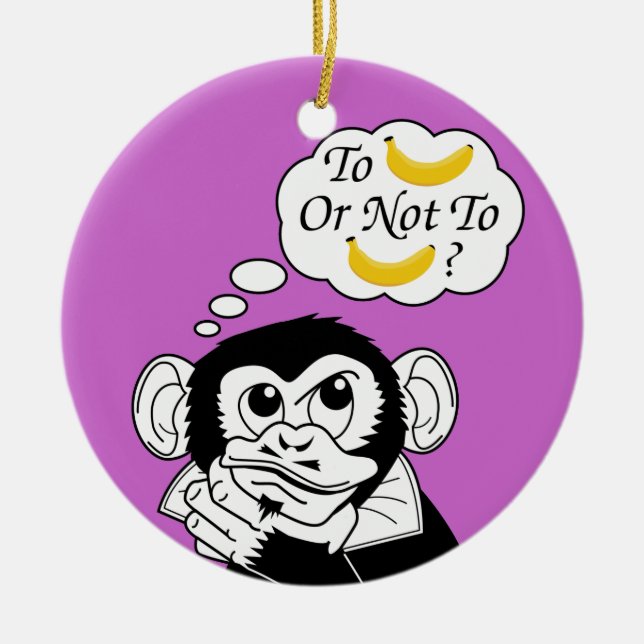 Ornamento De Cerâmica O macaco de Shakespeare (Frente)