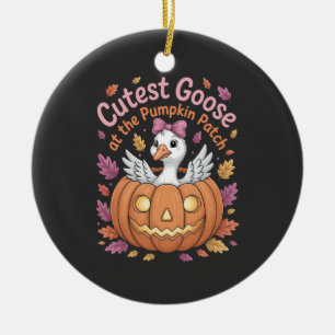 Ornamento De Cerâmica O maior ganso do Pumpkin Patch de Ação de Graças
