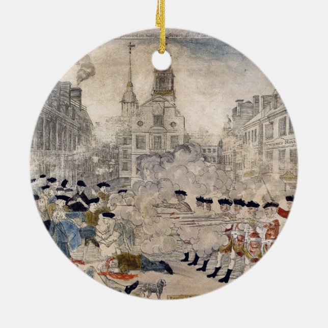 Ornamento De Cerâmica O Massacre de Boston, Paul Revere King Street (Traseira)