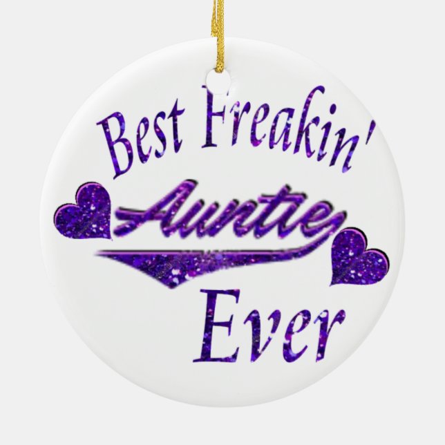 Ornamento De Cerâmica O melhor Auntie nunca (Traseira)