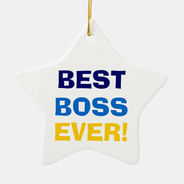 ORNAMENTO DE CERÂMICA O MELHOR CHEFE NUNCA! (Frente)