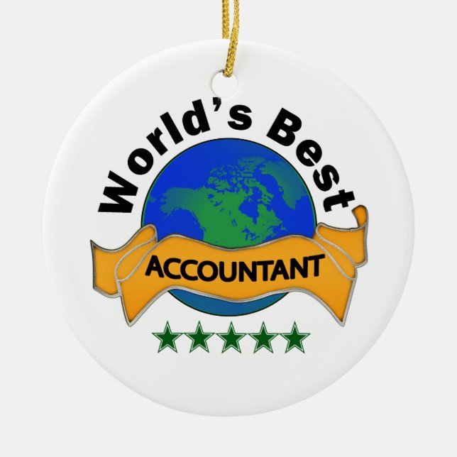 Ornamento De Cerâmica O melhor contador do mundo (Frente)