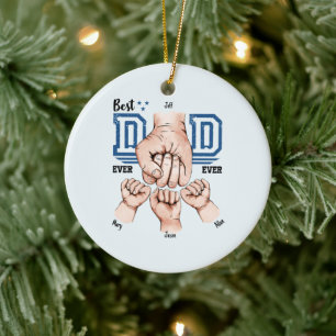 Ornamento De Cerâmica O melhor Pai alguma vez personalizado - três crian