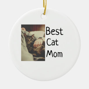 Ornamento De Cerâmica O melhor pai da mãe de gatos a adicionar o nome da