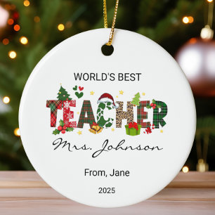 Ornamento De Cerâmica O melhor presente de Natal para Professores do Mun