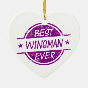Ornamento De Cerâmica O melhor Wingman sempre roxo