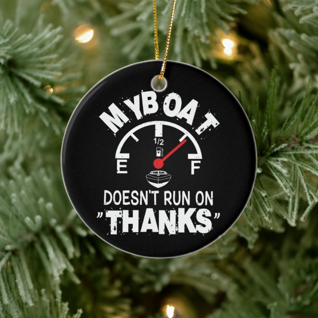 Ornamento De Cerâmica O meu barco não funciona em OBRIGADOS, o Capitão E (Árvore)