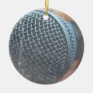Ornamento De Cerâmica o mic fecha-se acima da música da cor da folha de