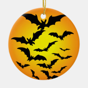 Ornamento De Cerâmica O morcego de Halloween -