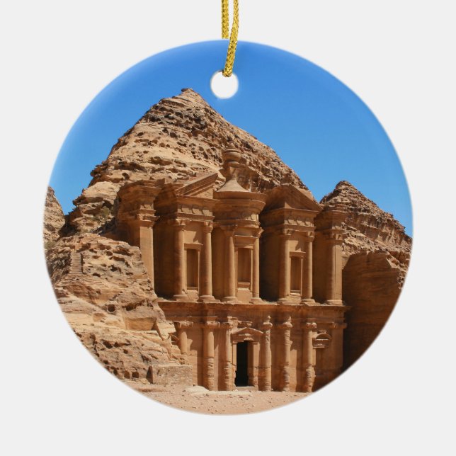 Ornamento De Cerâmica O mosteiro Petra Jordan (Frente)