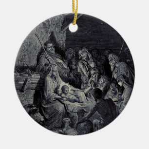 Ornamento De Cerâmica O Nascimento de Jesus por Gustave Doré Tinta Vitor