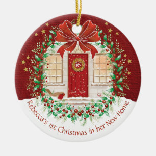Ornamento De Cerâmica ø Natal, casa nova, única pessoa,