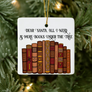 Ornamento De Cerâmica O Natal do Book Lover