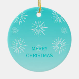 Ornamento De Cerâmica O Natal do brilho Stars o ornamento, Aqua