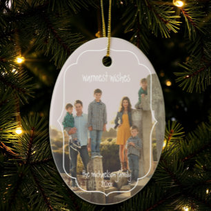 Ornamento De Cerâmica O Natal do Quadro Geométrico Mais Quente