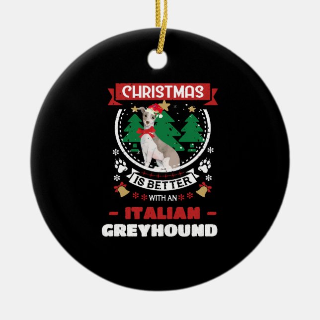 Ornamento De Cerâmica O Natal É Melhor Com Um Sorriso Italiano (Frente)