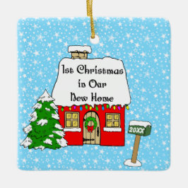 Ornamento De Cerâmica ø Natal em nossa casa nova