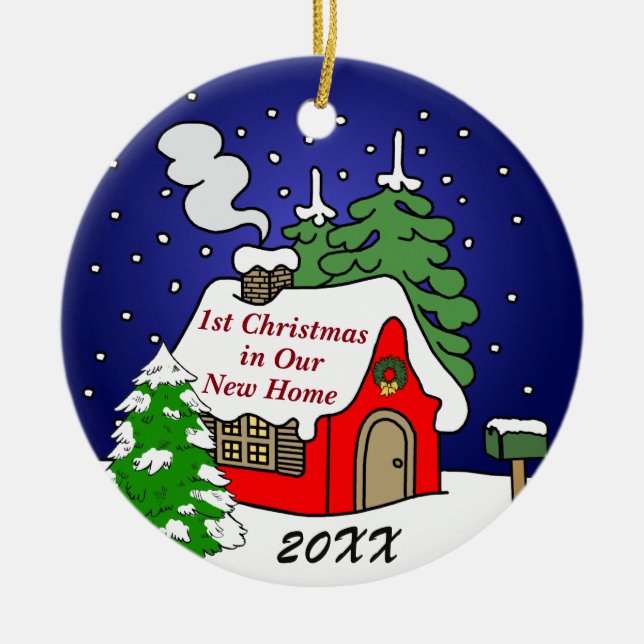 Ornamento De Cerâmica ø Natal na casa nova (Frente)