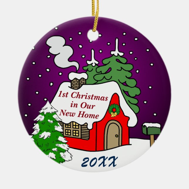 Ornamento De Cerâmica ø Natal na casa nova (Frente)