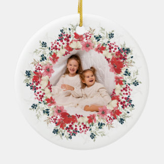 Ornamento De Cerâmica o nosso natal, este ano, fotografia botânica