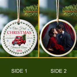 Ornamento De Cerâmica O nosso primeiro Natal como marido e mulher