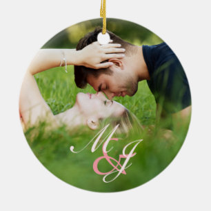 Ornamento De Cerâmica O nosso primeiro Natal envolveu um Elegante Minima