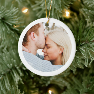 Ornamento De Cerâmica O nosso primeiro Natal personalizado, Natal modern