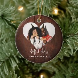 Ornamento De Cerâmica O nosso primeiro Natal, Sr. e Sra. Novamente elega