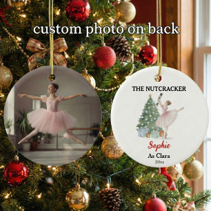 Ornamento De Cerâmica O Nutcracker com Nome e Foto Personalizados Lembra