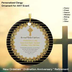 Ornamento De Cerâmica O Padre Deacon Personalizado, Recém-ORDENADO