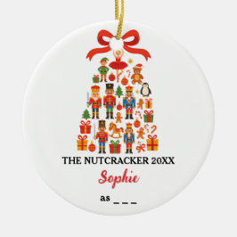 Ornamento De Cerâmica O Papai Noel do Ballet Personalizado Natal