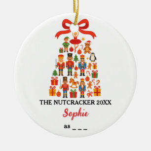 Ornamento De Cerâmica O Papai Noel do Ballet Personalizado Natal