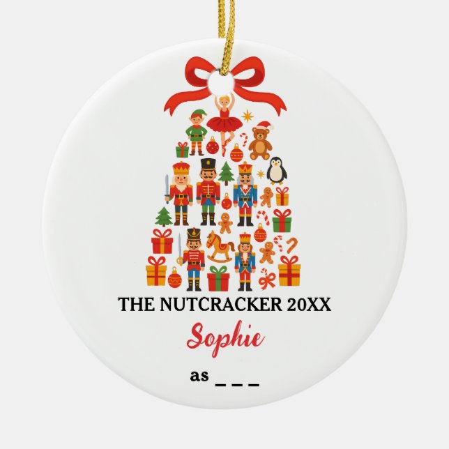 Ornamento De Cerâmica O Papai Noel do Ballet Personalizado Natal (Frente)