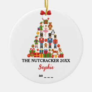 Ornamento De Cerâmica O Papai Noel do Ballet Personalizado Natal