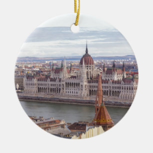 Ornamento De Cerâmica O parlamento húngaro Budapest em o dia
